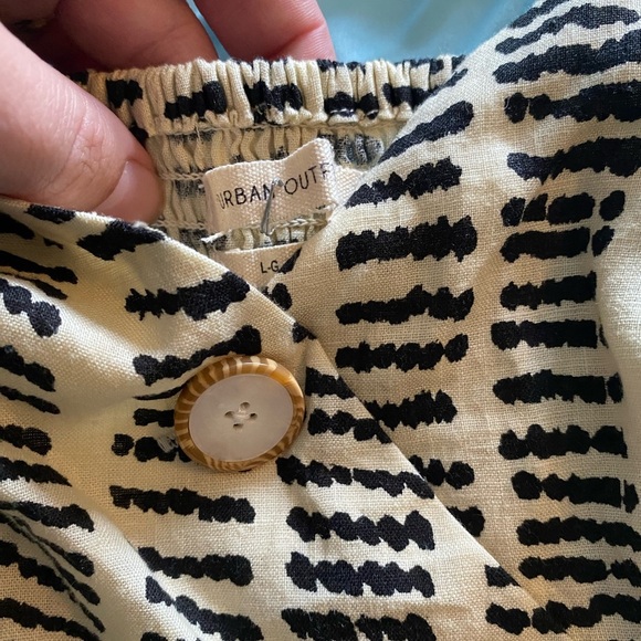 Urban Outfitters Brown and White Spaghetti Strap Jumpsuit - Picture 4 of 6